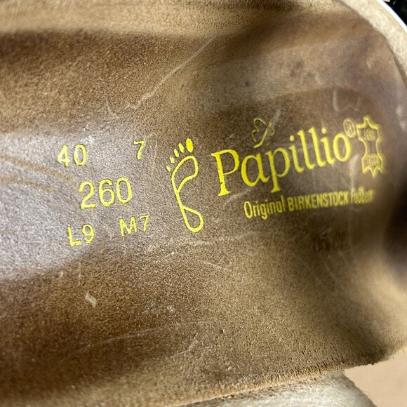 Birkenstock Papillio Gizeh Floral Print Toe Post Sandals Womens 9 Yellow Green - Picture 8 of 9